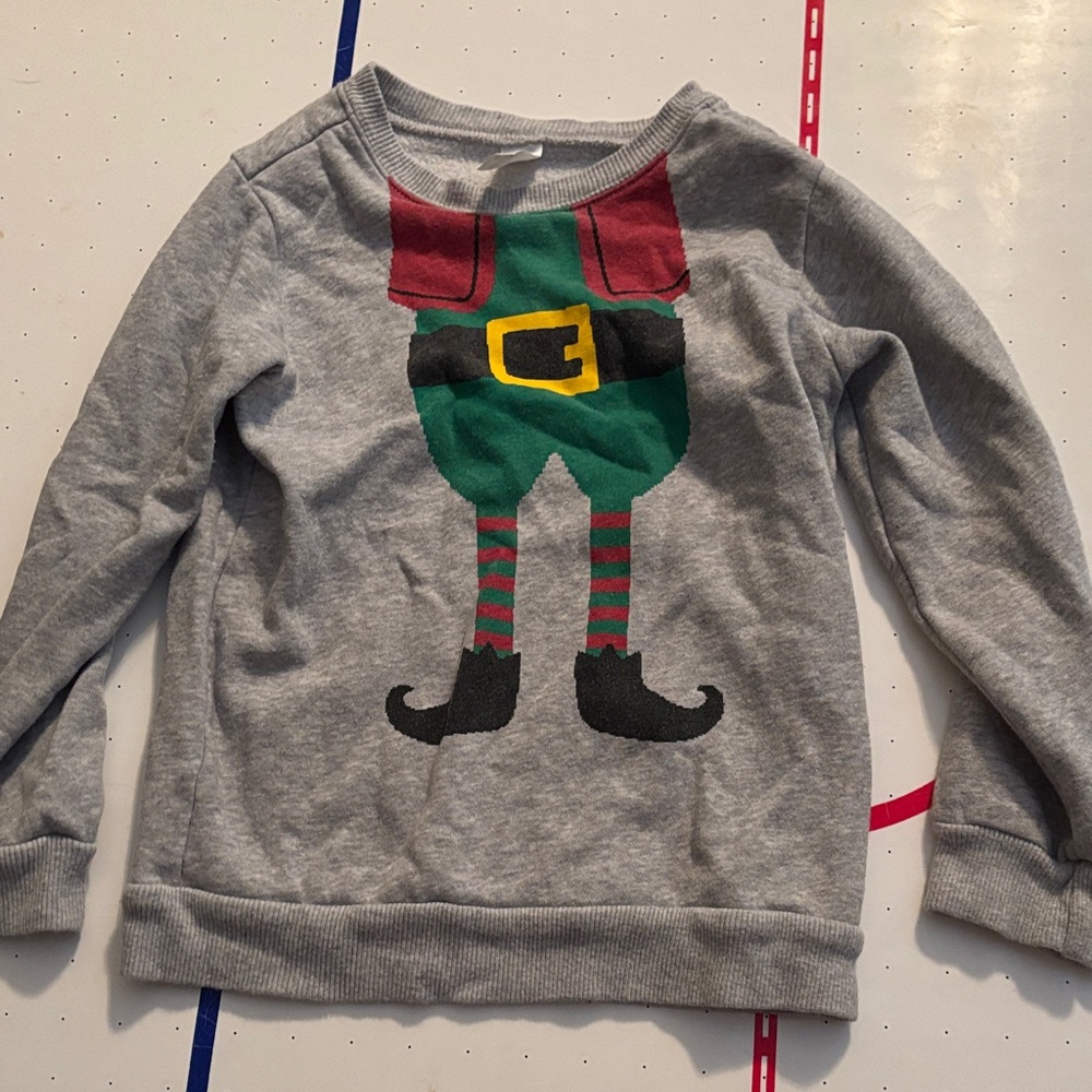 Carter's Red and Green Holiday Elf Sweatshirt Boys Size 6 Used